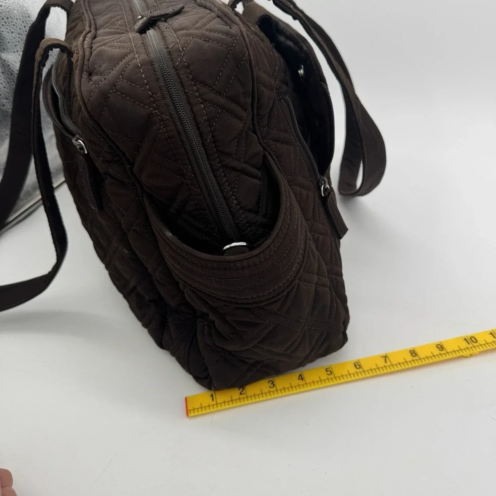 Vera Bradley Stroll Around Baby Bag Espresso Brown Quilted‎ Diaper Tote Travel